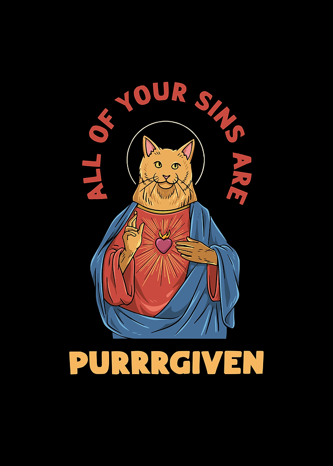 Cat as Jesus Humour for a