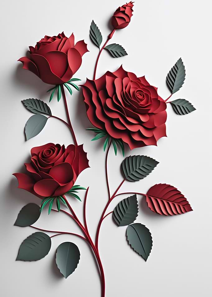 Roses paper craft