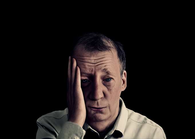 Emotions face man depresse