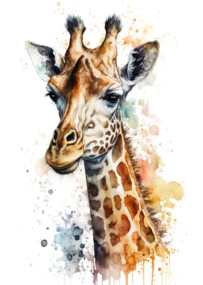 Giraffe in watercolor