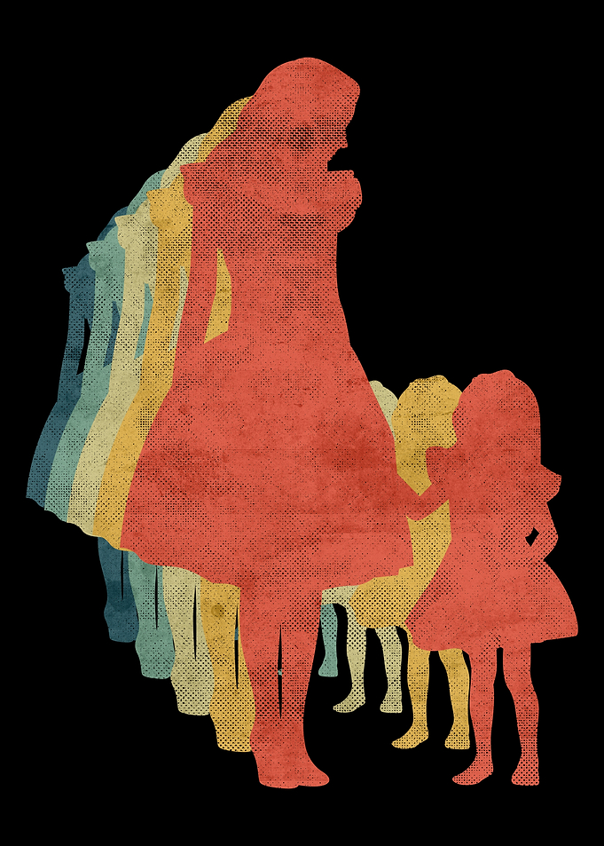 Mother and daughter Retro