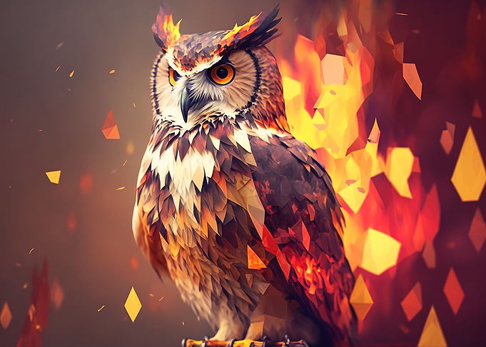 Warm Low Poly Owl