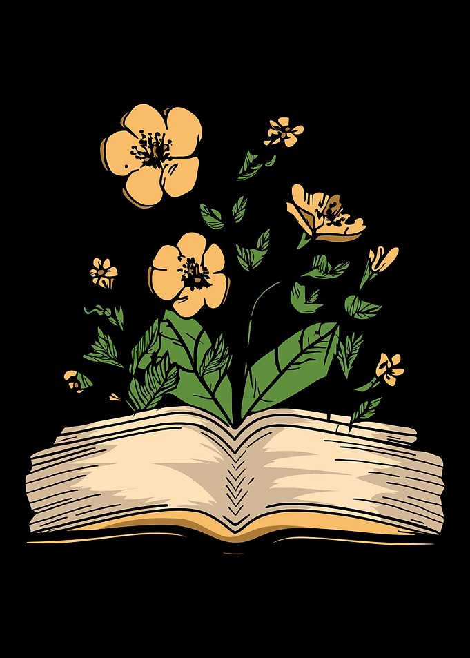 Books Bookworm Flowers