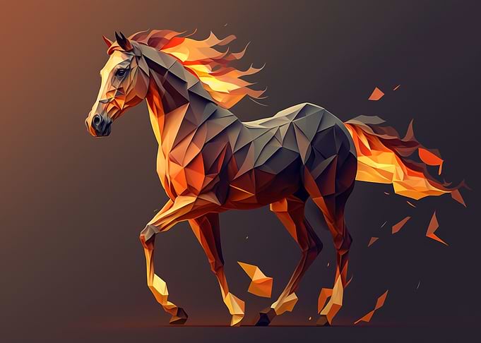 Warm Low Poly Horse