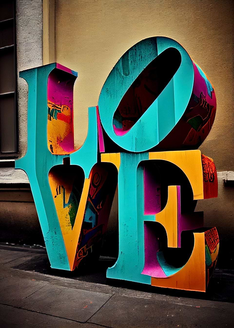 Stacked Love — metal poster wall art