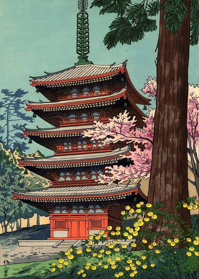 Ukiyo e Spring in Daigoji