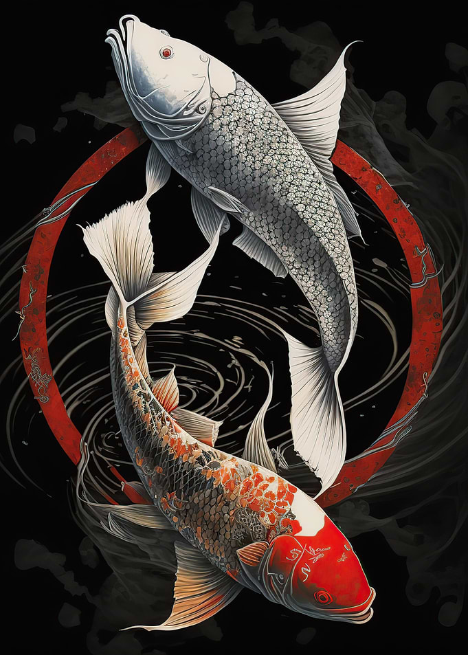 koi fish in the lake
