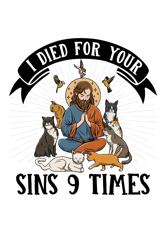 Cat as Jesus Humour for a