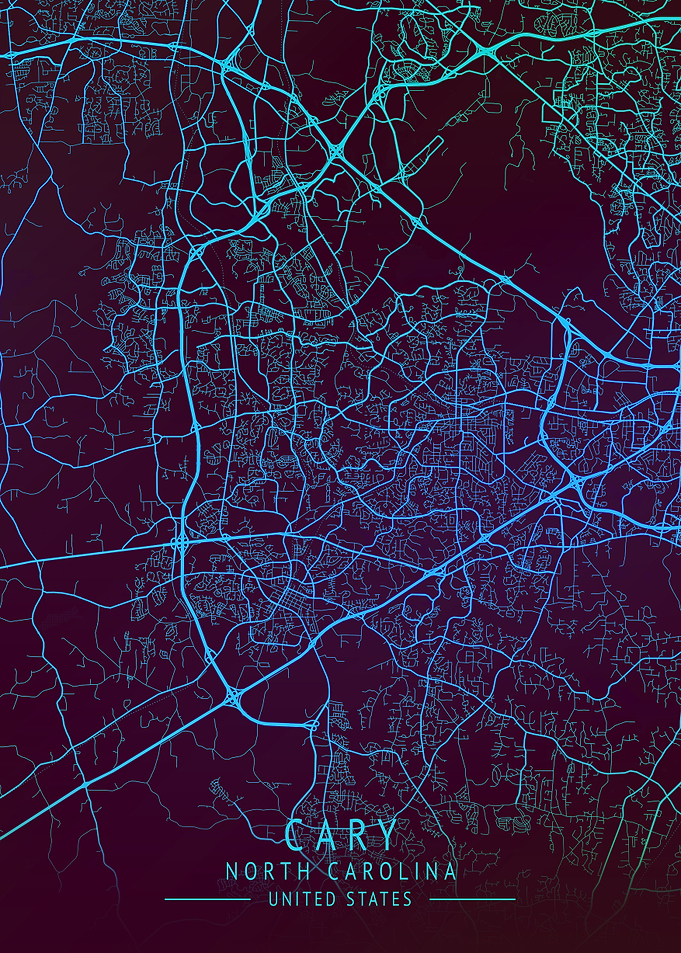 Cary USA City Map