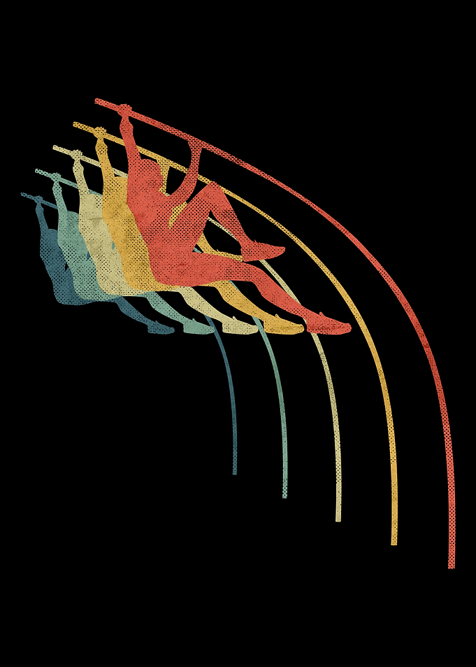Pole Vault Girl Jump Retro