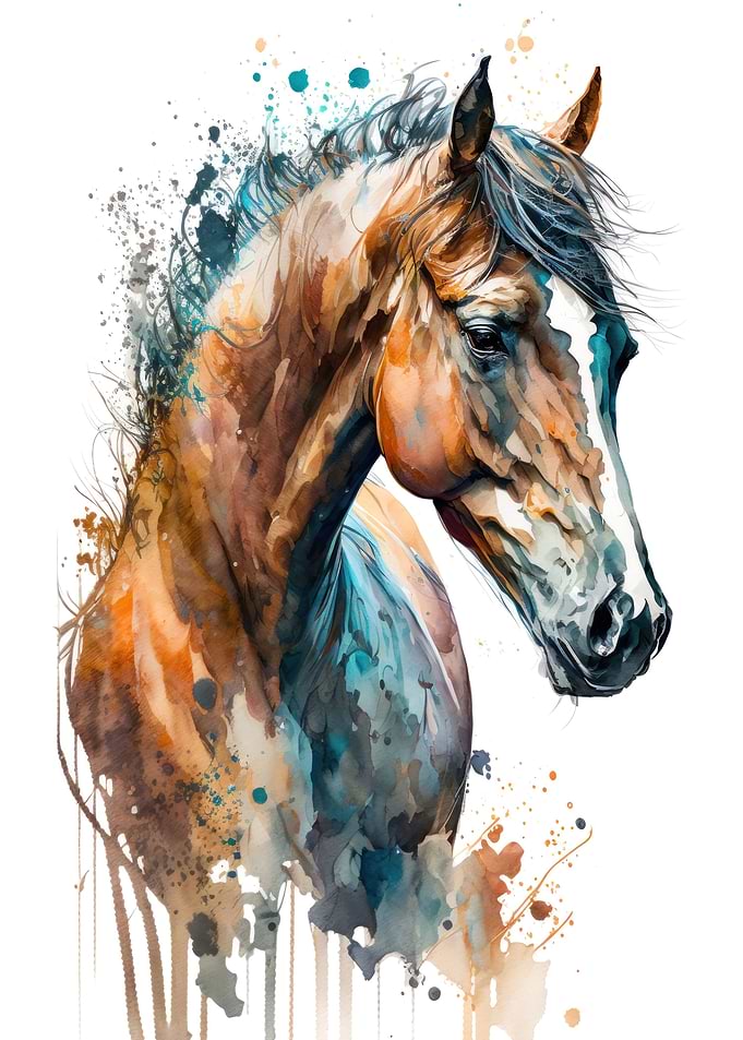 Horse in watercolor