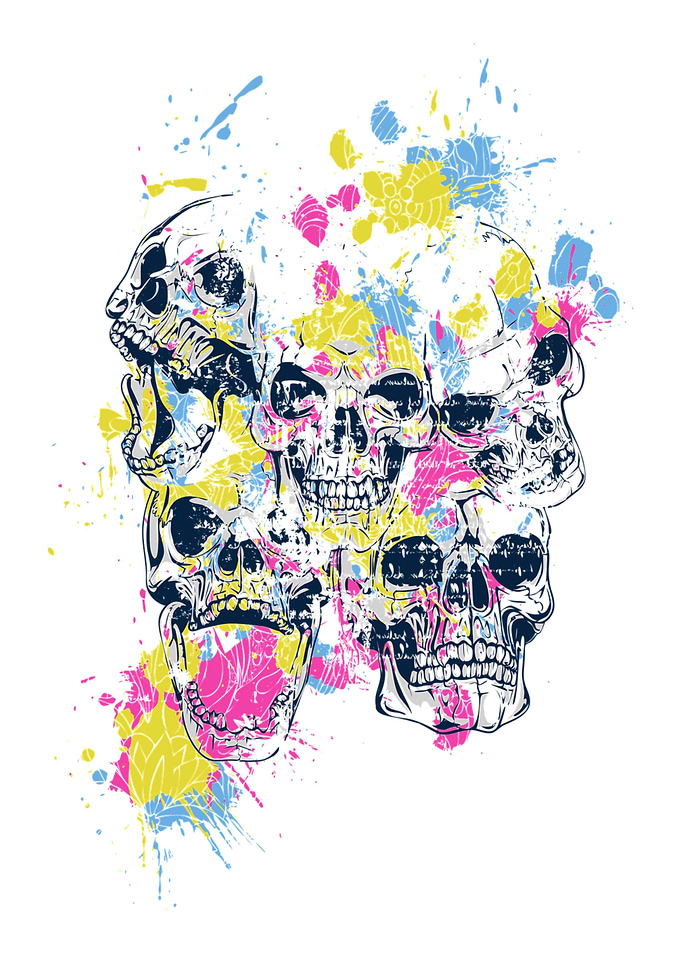 Skulls Pink Punk Tattoo