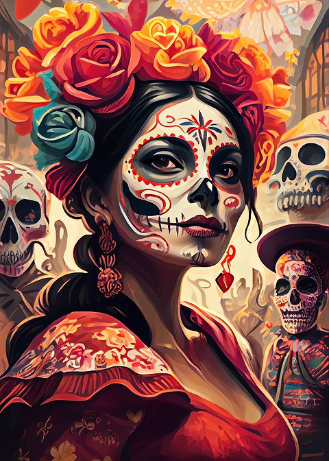 Honoring Ancestors — sugar skull metal wall art