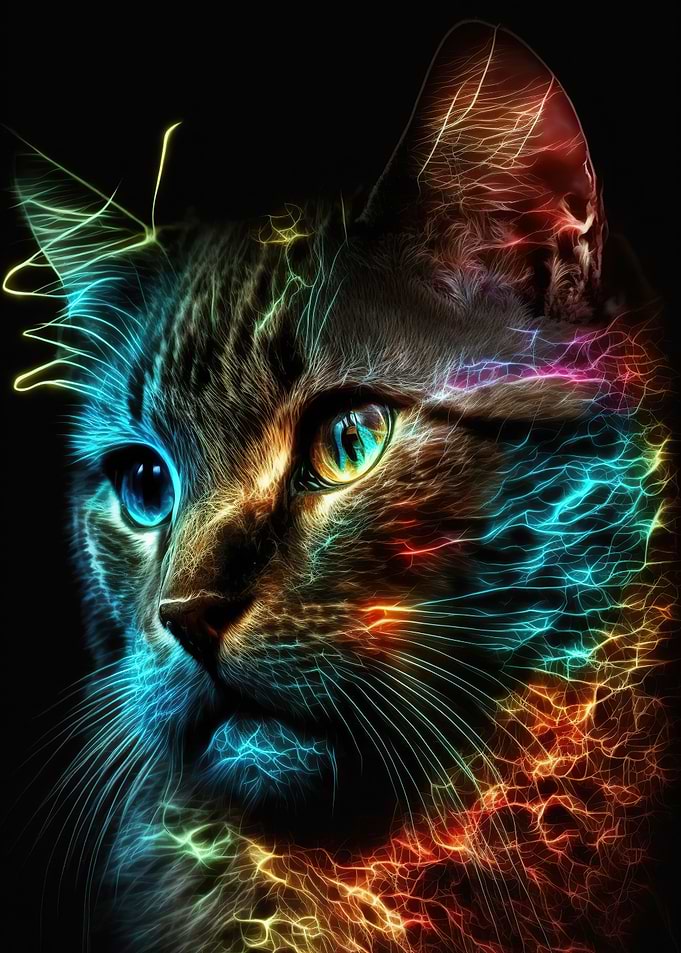 Neon cat