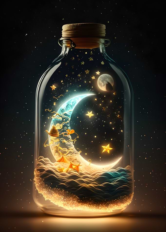 Moon magic in bottle