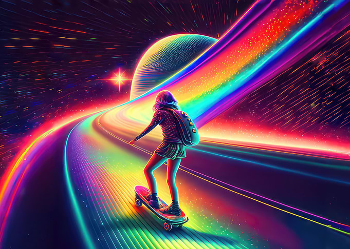 Rainbow Galactic Skater
