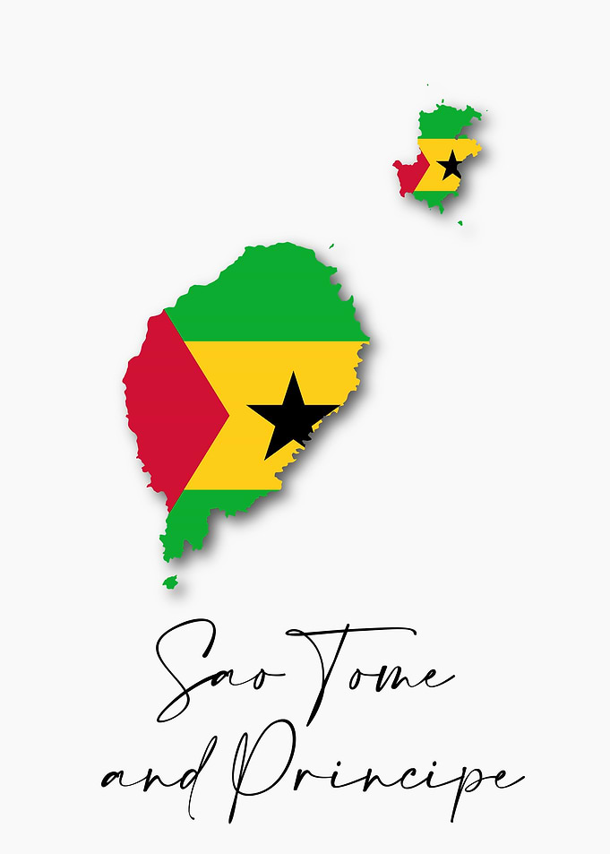 Sao Tome Principe Map Flag