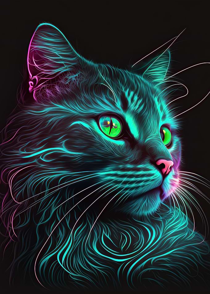 Neon cat