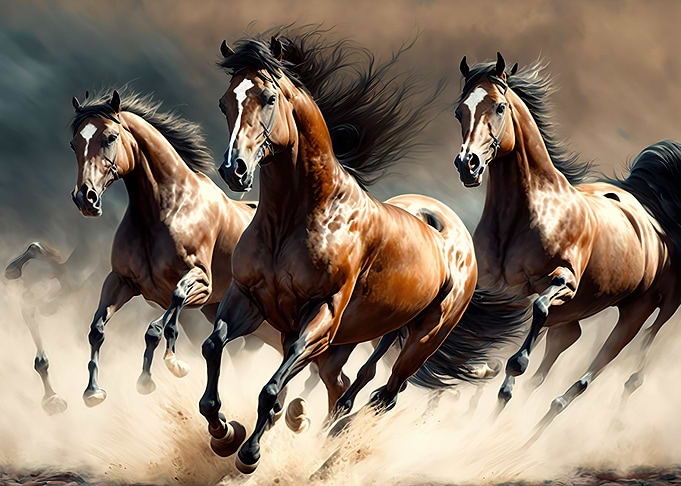 Watercolor Horse Running
