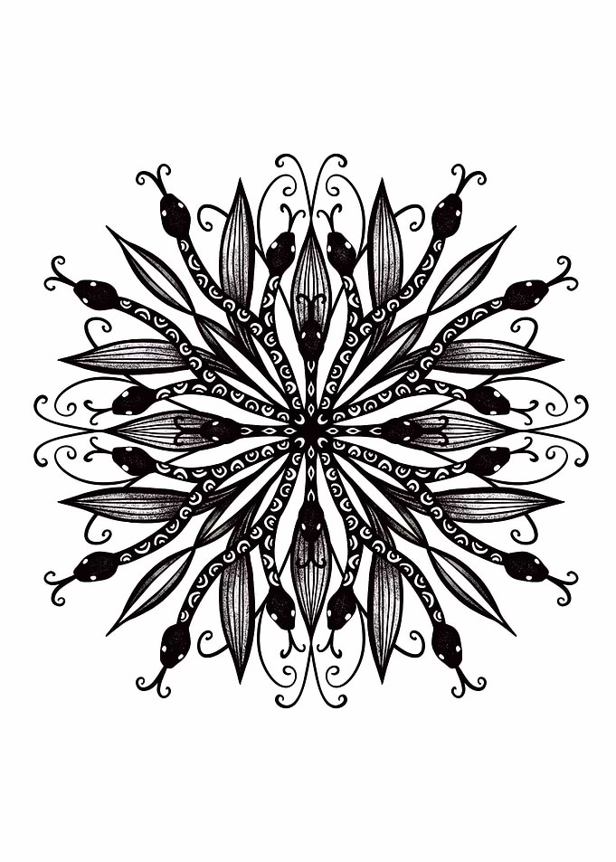 Botanical Snakes Mandala