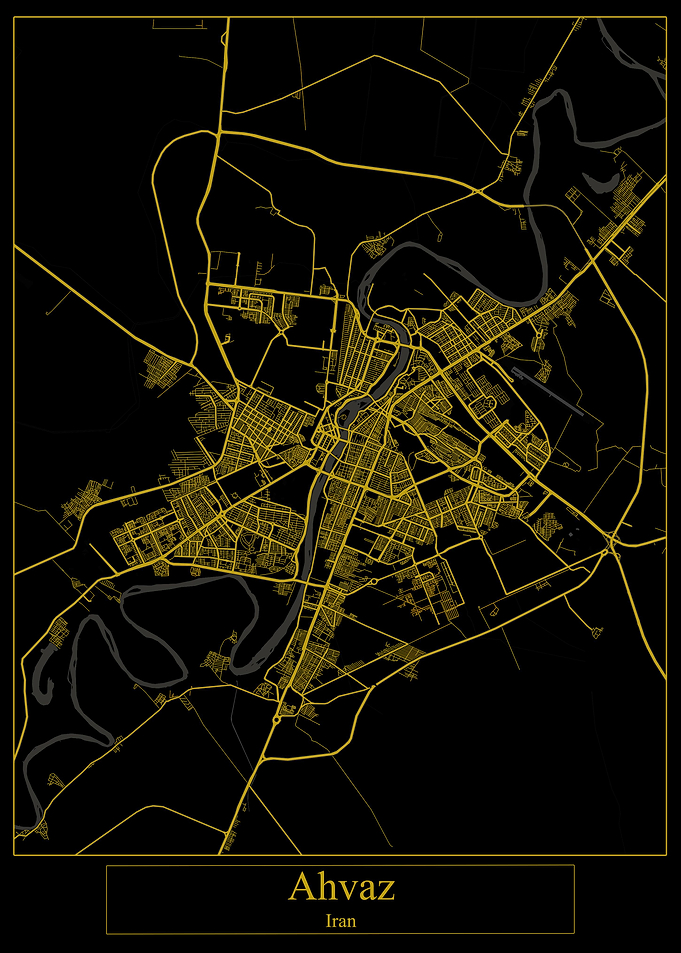 Ahvaz Iran Gold Map