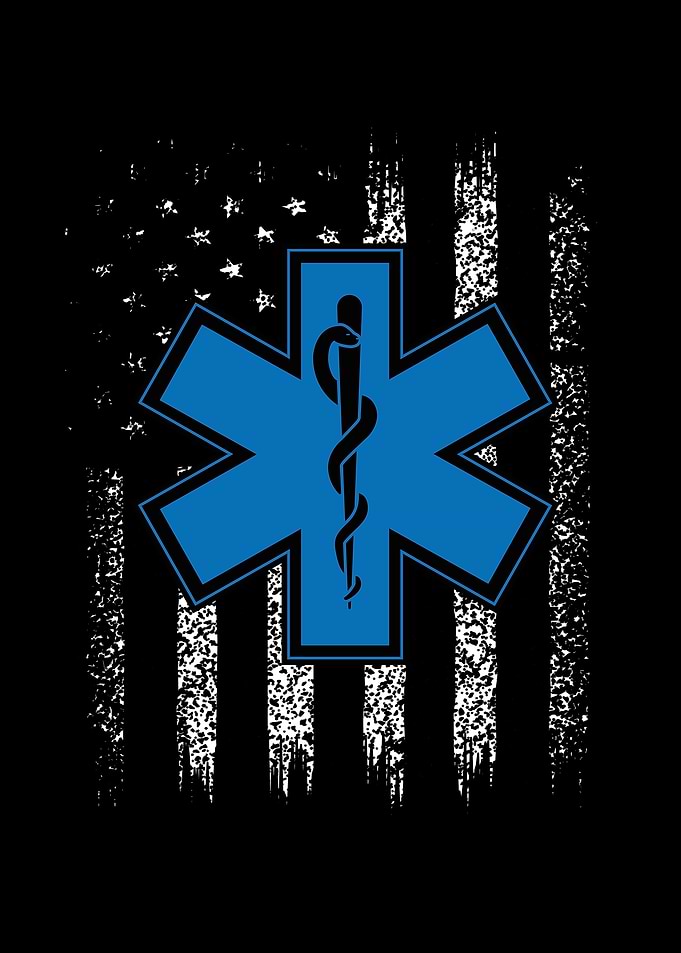 Paramedic sign USA flag