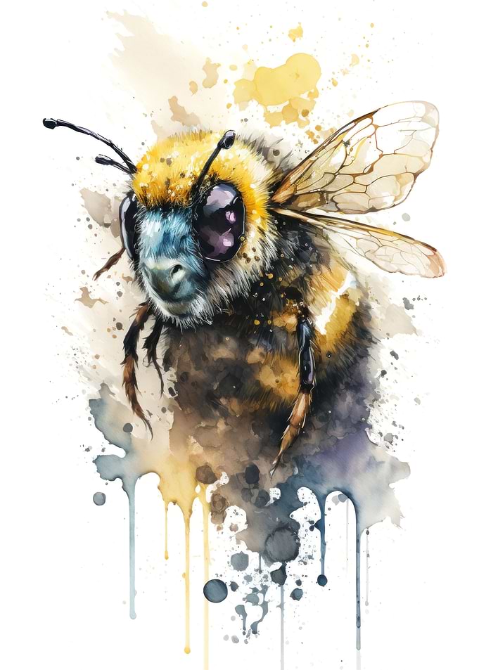Bee in watercolor