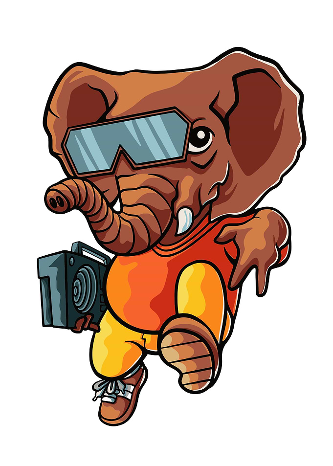 Cartoon elephant dancing
