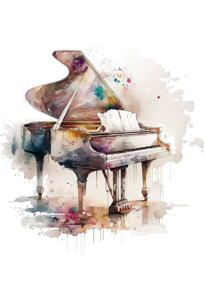 Piano watercolor