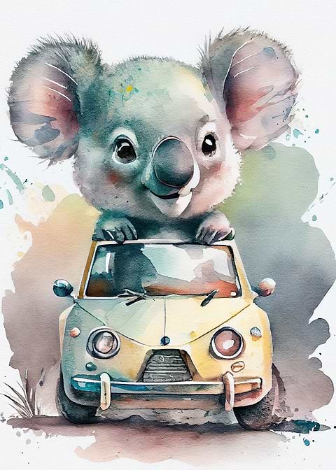 Cute Cuddly Koala — kids room metal wall art