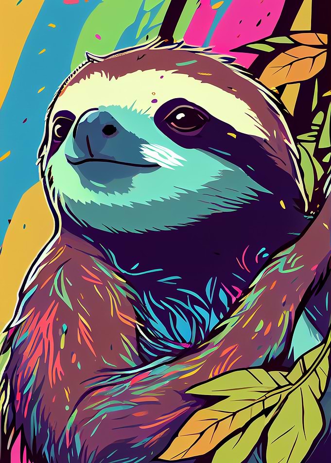Sloth Colorful