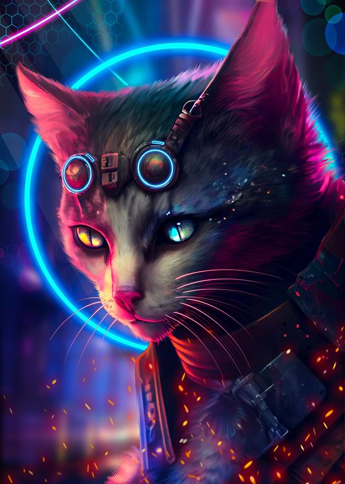 cat cyberpunk