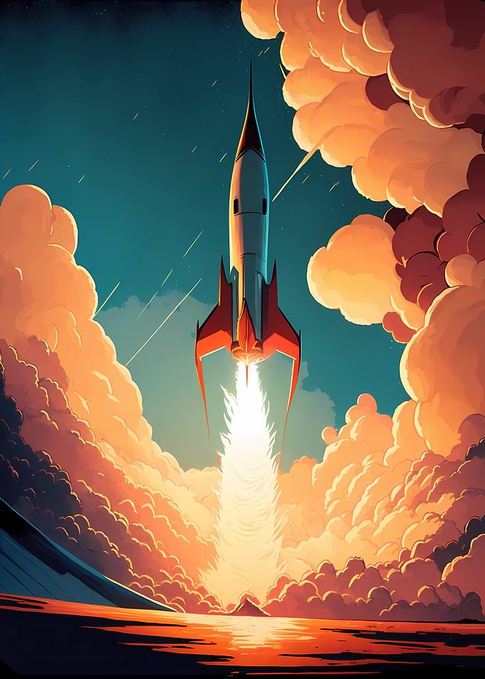 Rocket launch into space