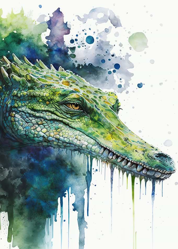 Crocodile Watercolor