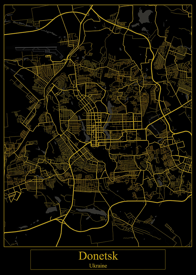 Donetsk Ukraine Gold Map