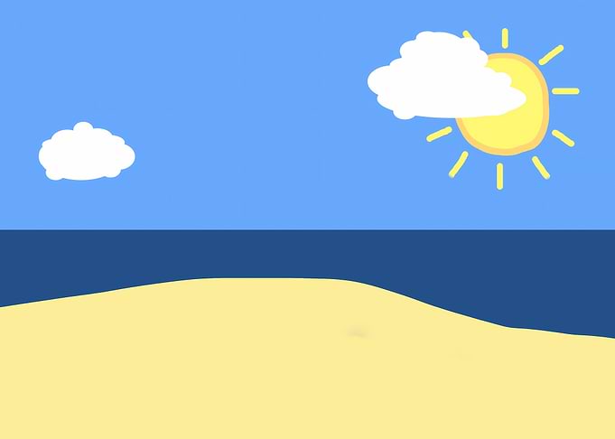 Cartoon sunny day beach