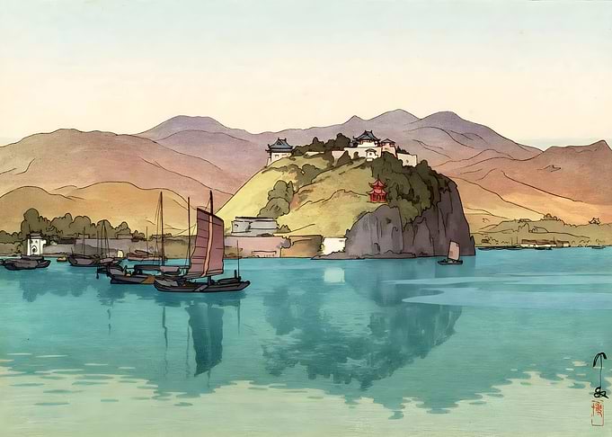 Ukiyo e Autumn Lake