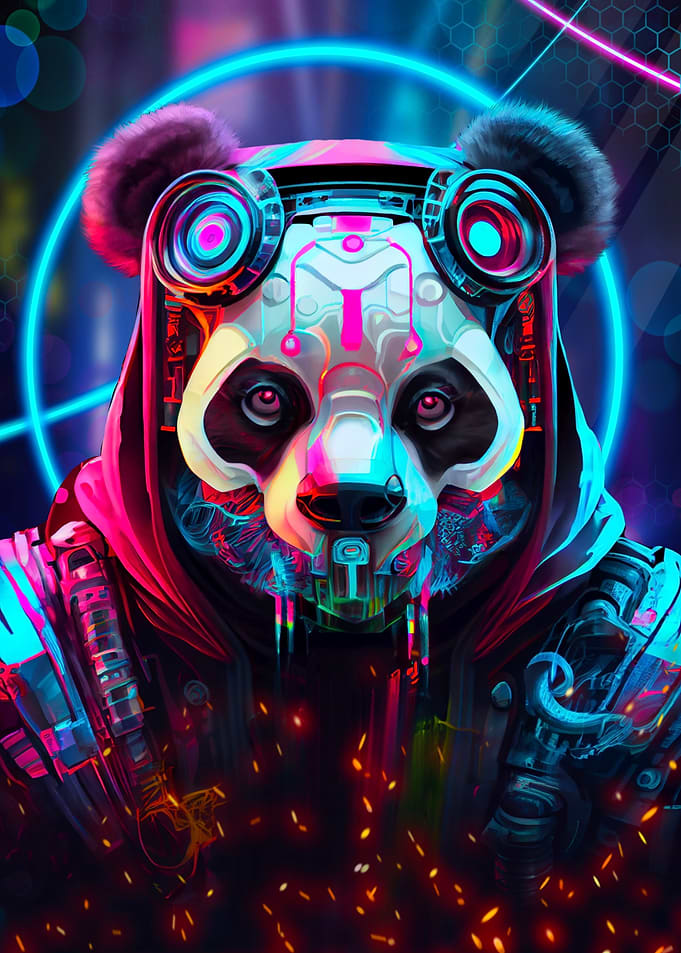 Panda cyberpunk