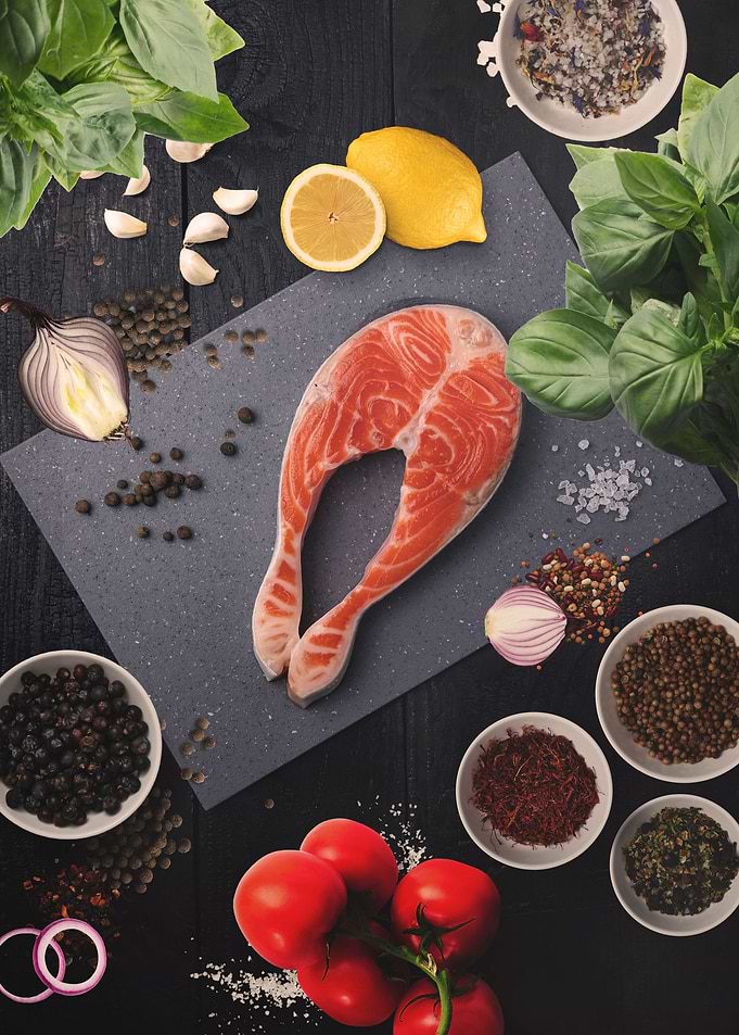 Salmon steak preparation