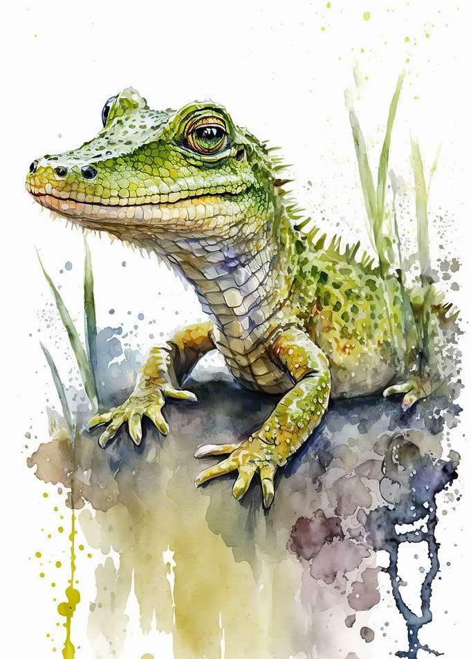Crocodile Watercolor