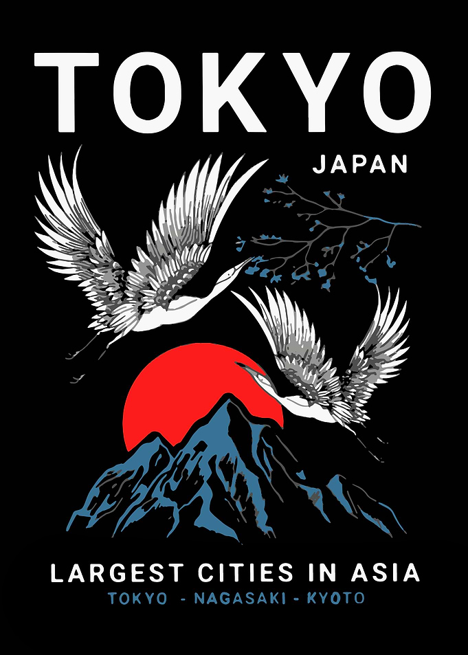 Tokyo Japan Crane Cherry