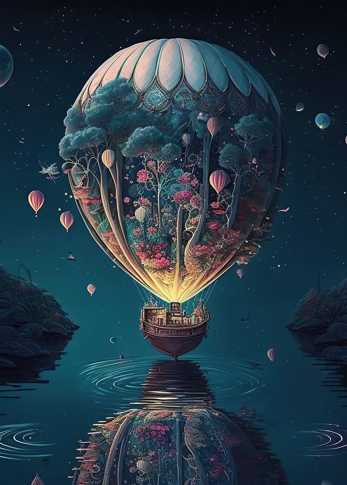 Balloon space landscape