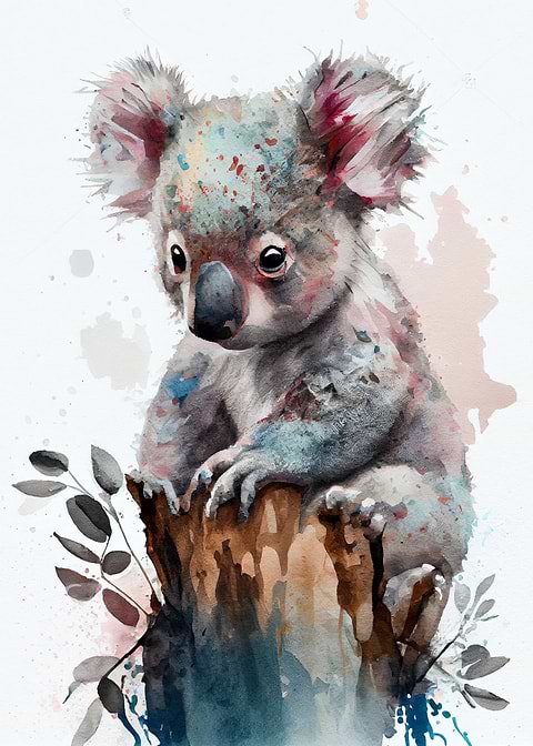 Cute Cuddly Koala — kids room metal wall art