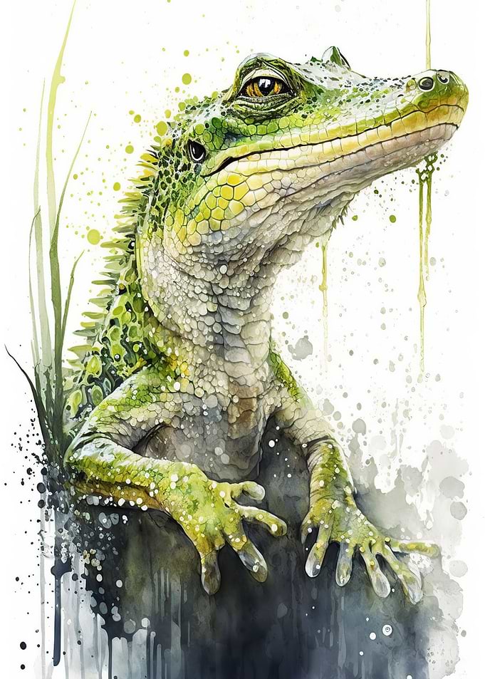 Crocodile Watercolor