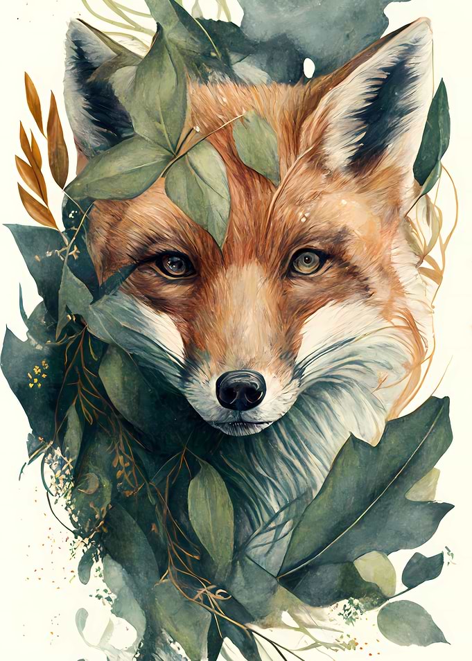 Watercolor Fox Painting
