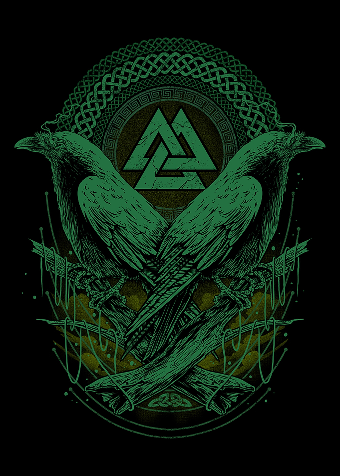 Valknut Raven Odin Viking
