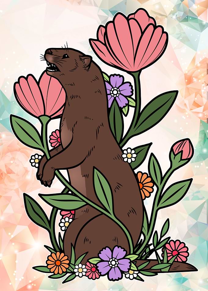 Beaver Animal Flower