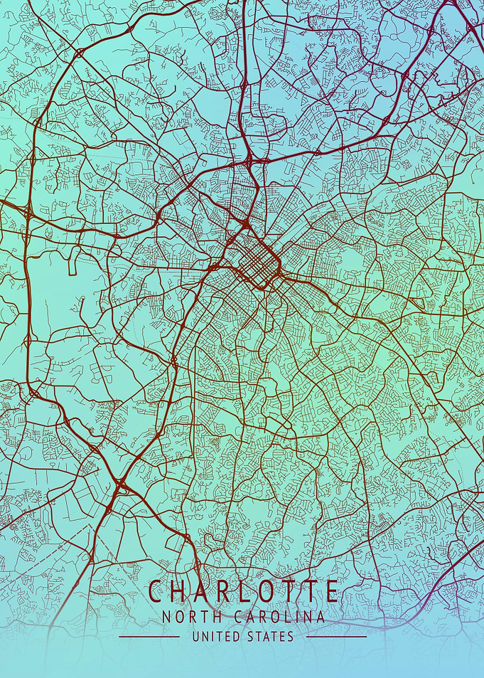 Charlotte USA City Map