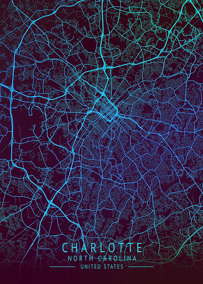 Charlotte USA City Map
