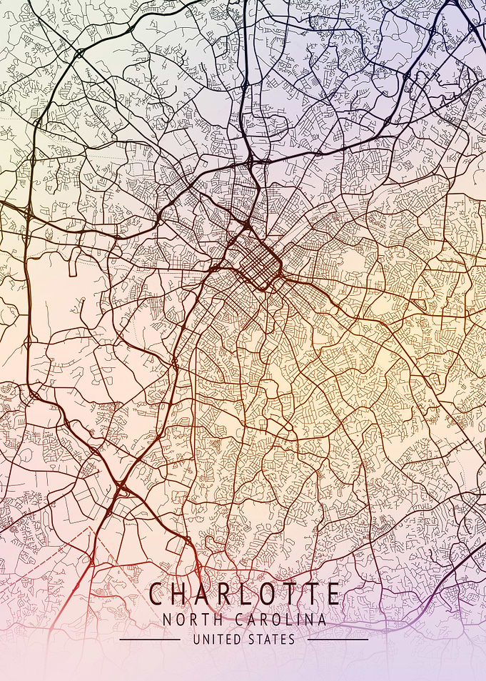 Charlotte USA City Map